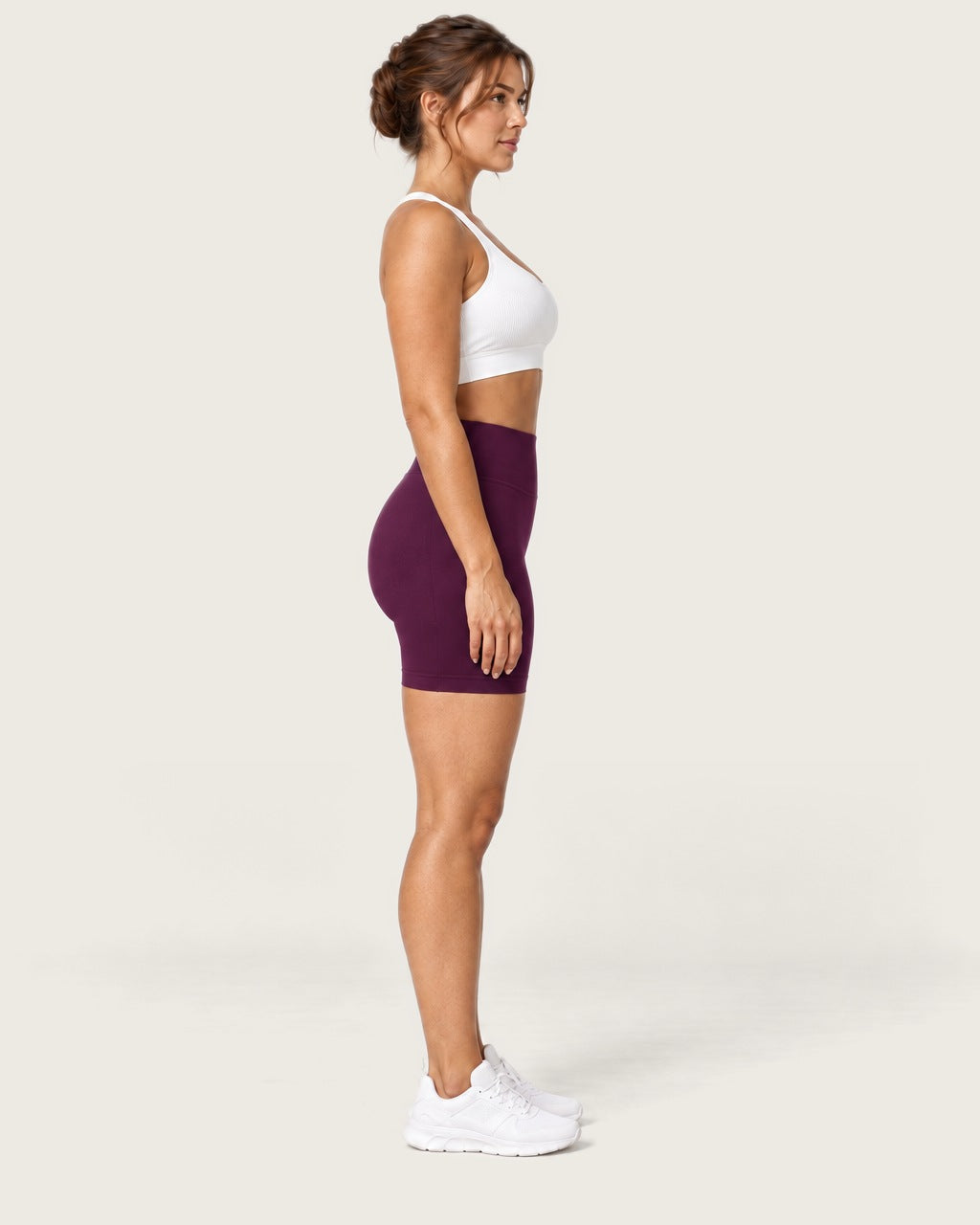 ROMY Form Seamless Shorts in Plum — side profile