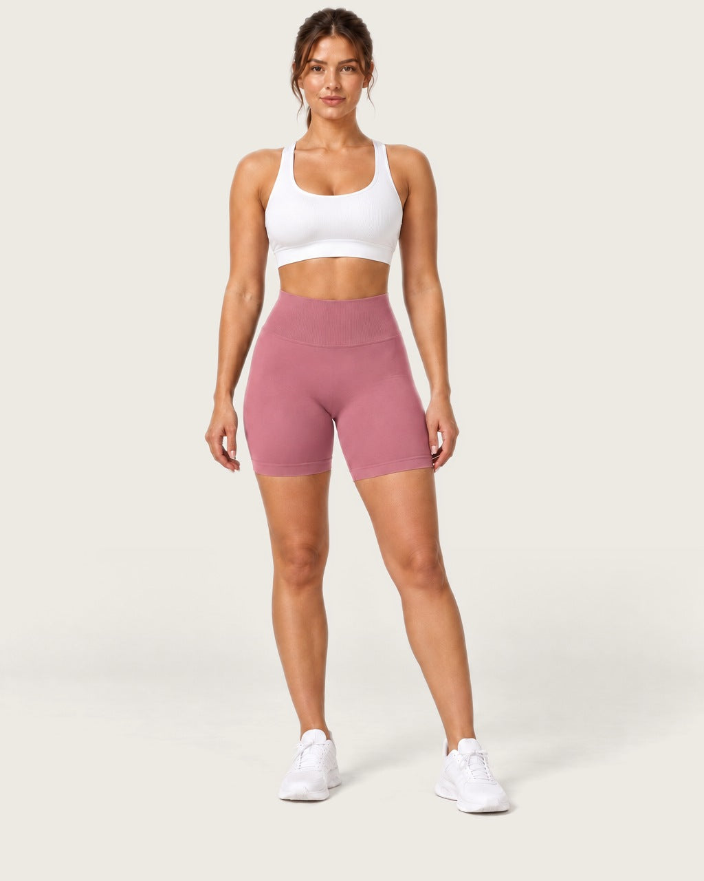 ROMY Form Seamless Shorts in Rosewood — front view