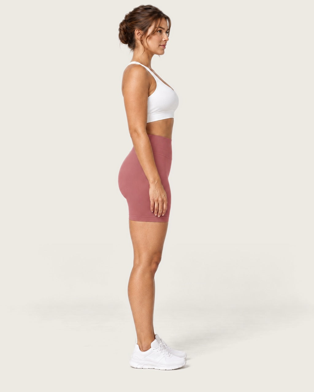 ROMY Form Seamless Shorts in Rosewood — side profile