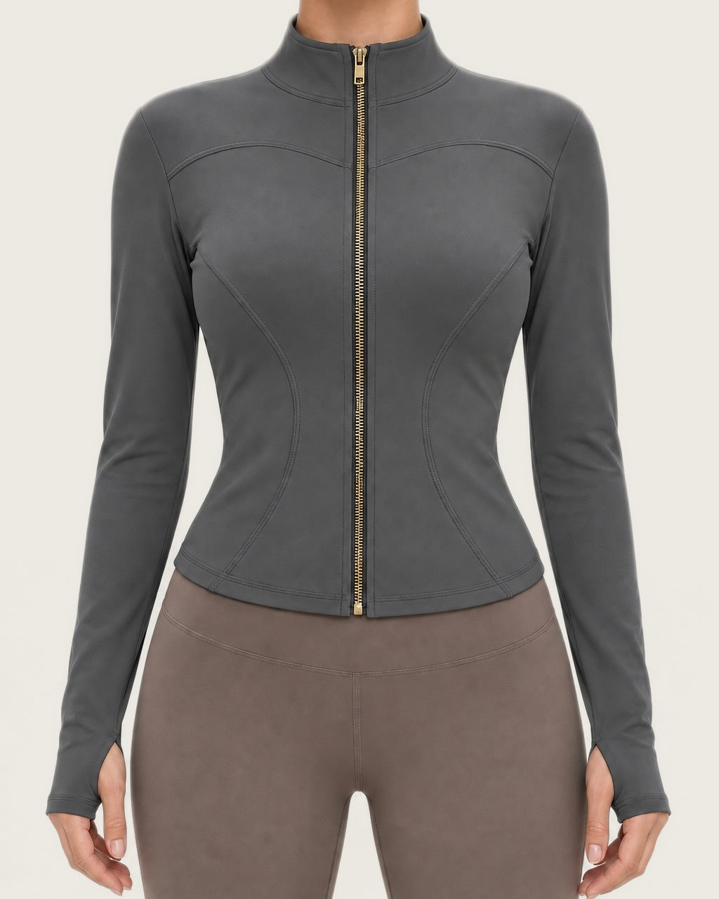 ROMY Layer Fitted Zip Jacket in Slate — product view