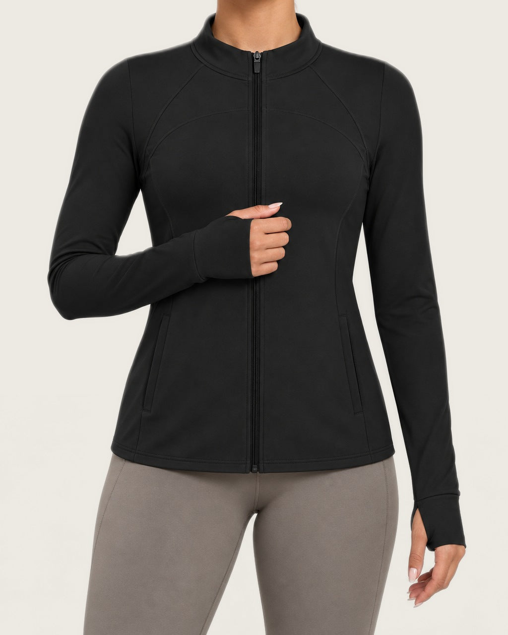 ROMY Layer Pocket Zip Jacket in Black — product view