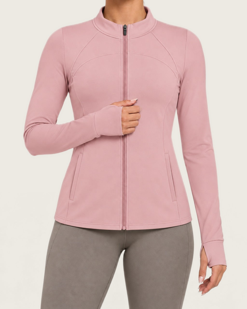 ROMY Layer Pocket Zip Jacket in Rose — product view