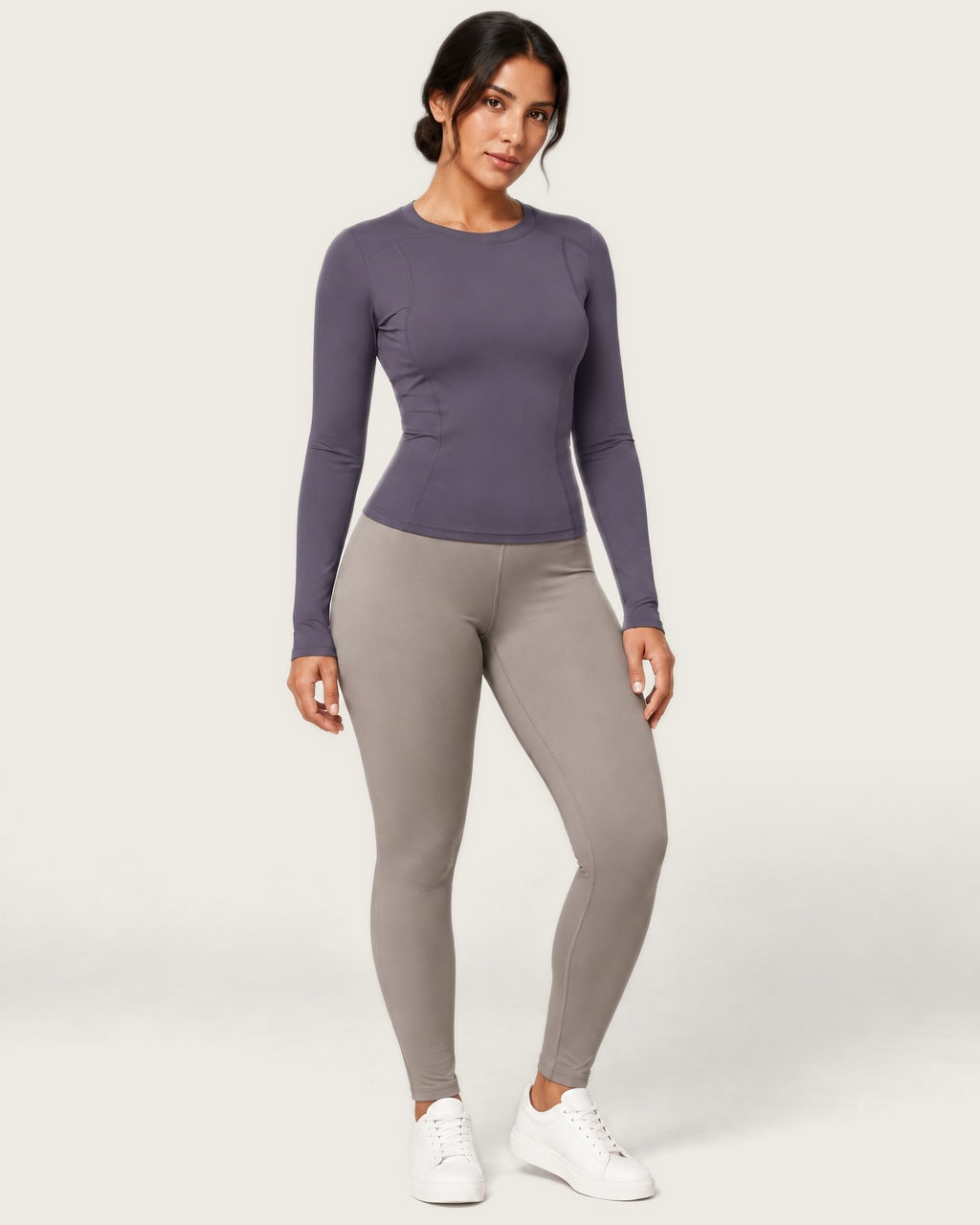 ROMY Sculpt Contour Long Sleeve Top in Iris — front view