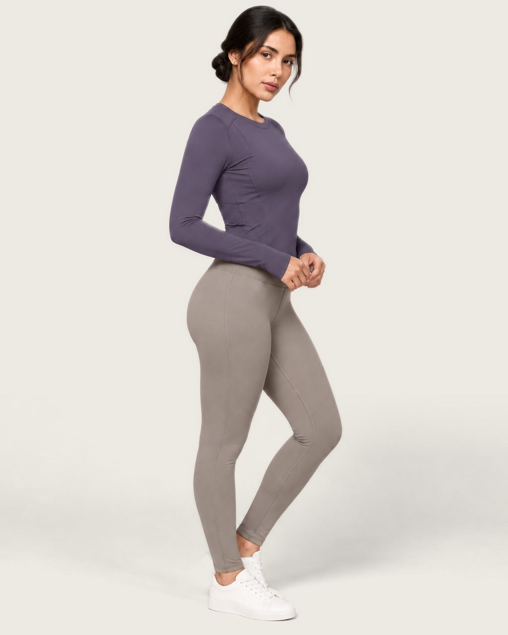 ROMY Sculpt Contour Long Sleeve Top in Iris — side profile