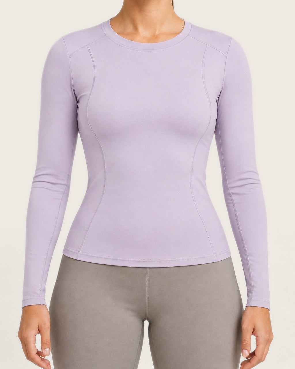 ROMY Sculpt Contour Long Sleeve Top in Lavender — product view