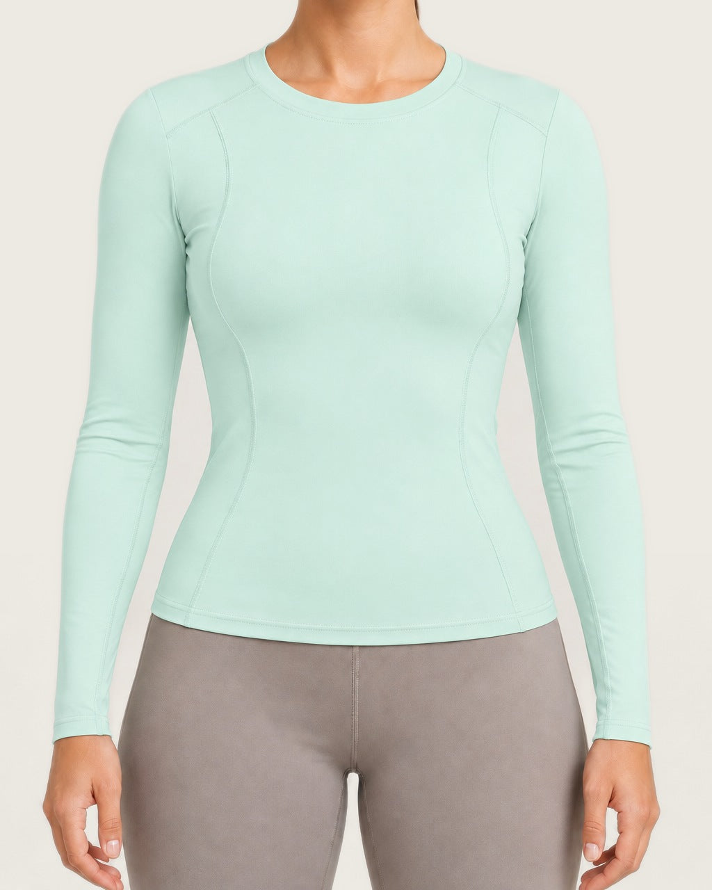 ROMY Sculpt Contour Long Sleeve Top in Seafoam — product view