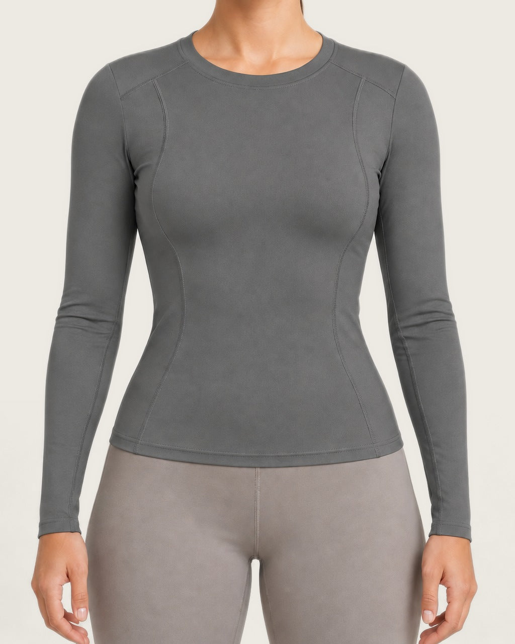 ROMY Sculpt Contour Long Sleeve Top in Slate — product view