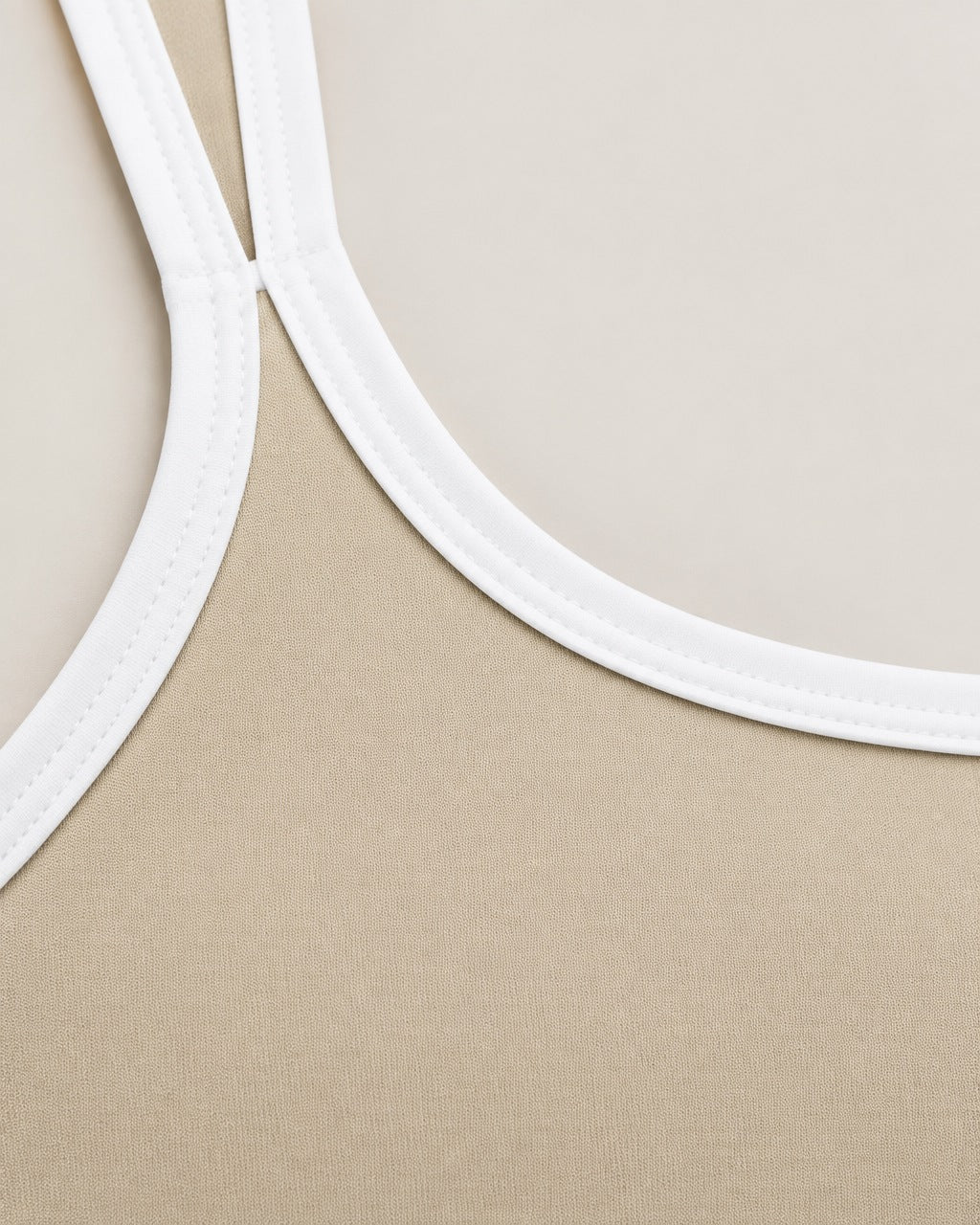ROMY Sculpt Criss Cross Sports Bra in Oat — close-up detail