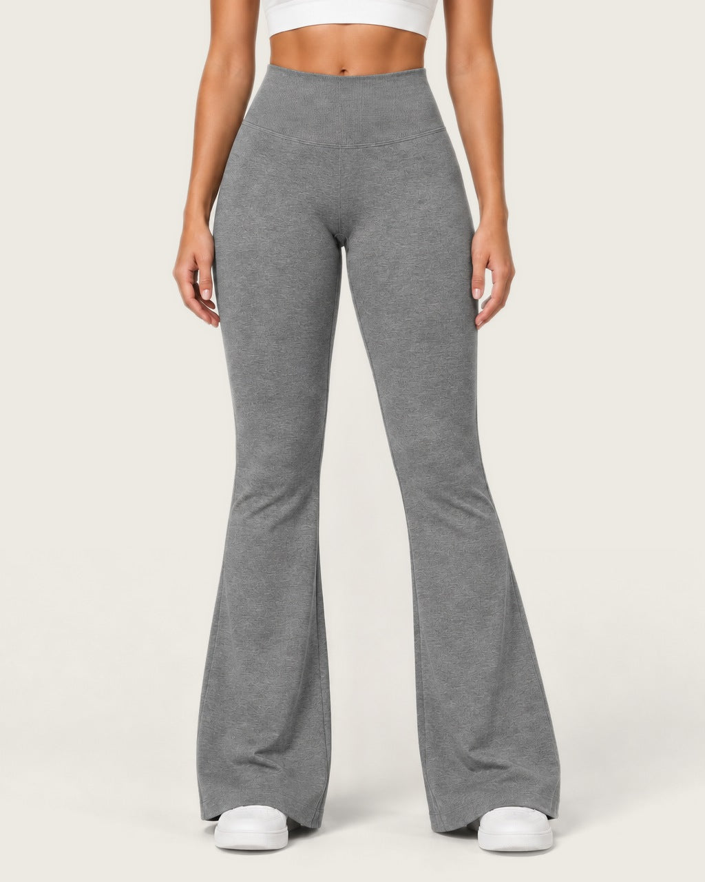ROMY Sculpt Flare Pant in Heather Grey — product view