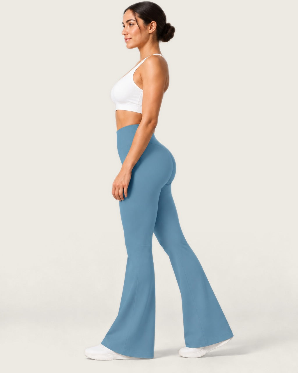 ROMY Sculpt Flare Pant in Horizon — side profile