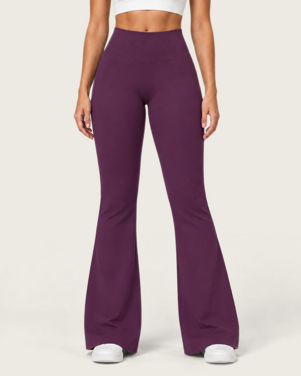 ROMY Sculpt Flare Pant in Plum — product view