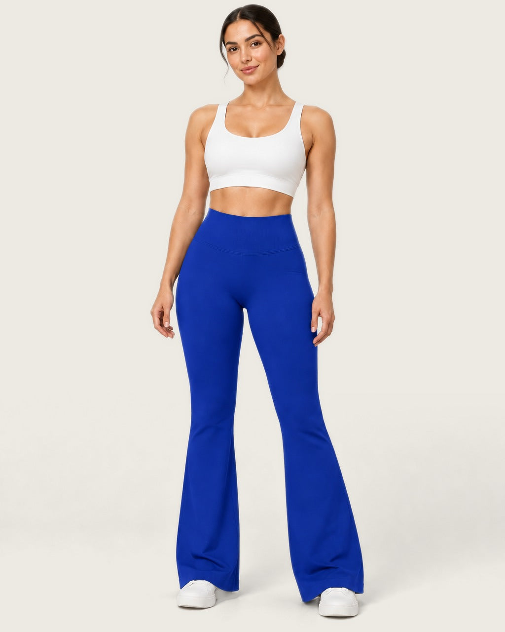 ROMY Sculpt Flare Pant in Royal — front view
