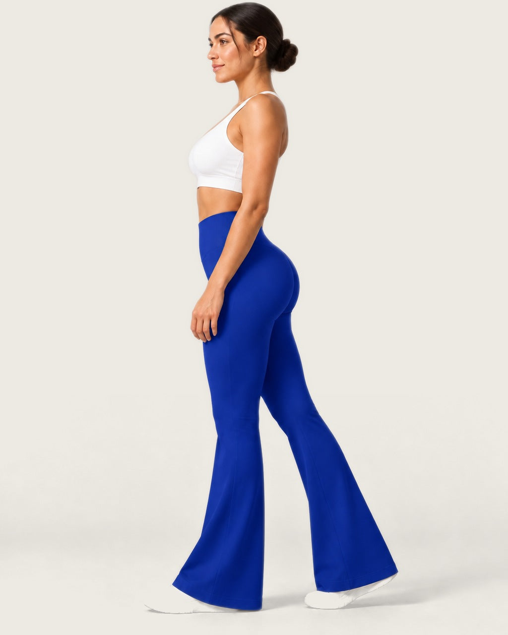 ROMY Sculpt Flare Pant in Royal — side profile
