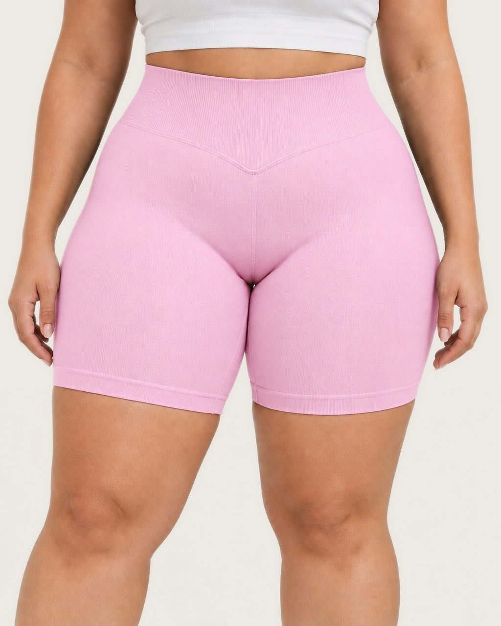 ROMY Sculpt Plus Ruched Shorts in Blossom — product view