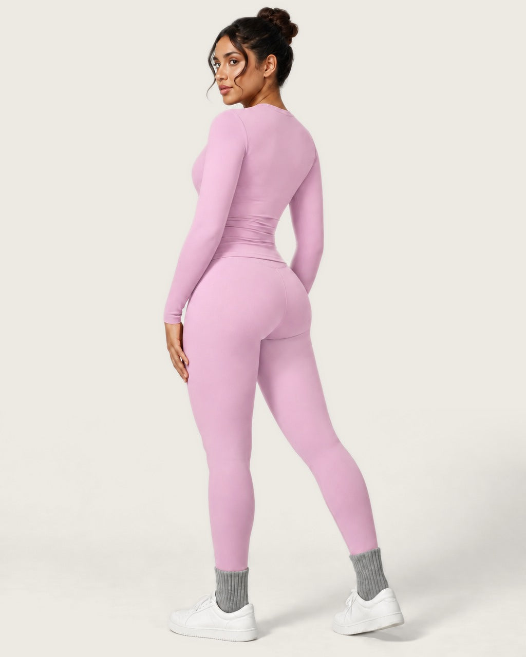 ROMY Studio Long Sleeve Set in Blossom — three-quarter back view
