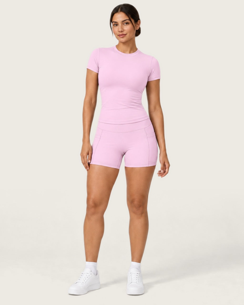 ROMY Studio Pocket Short Set in Blossom — front view