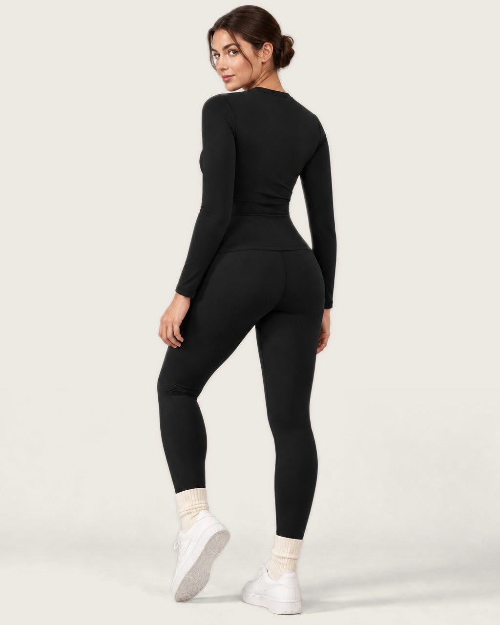 ROMY Studio Thermal Set in Black — three-quarter back view