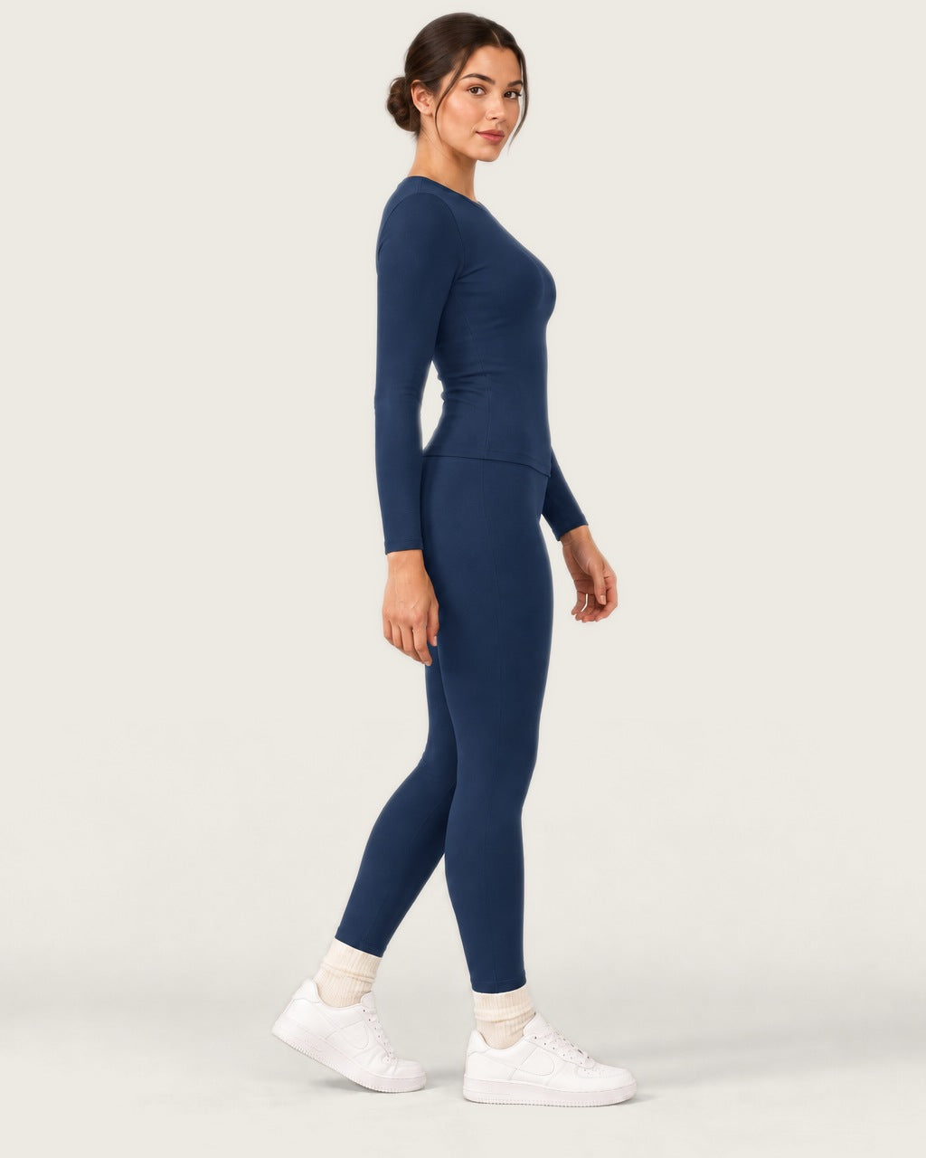 ROMY Studio Thermal Set in Navy — side profile