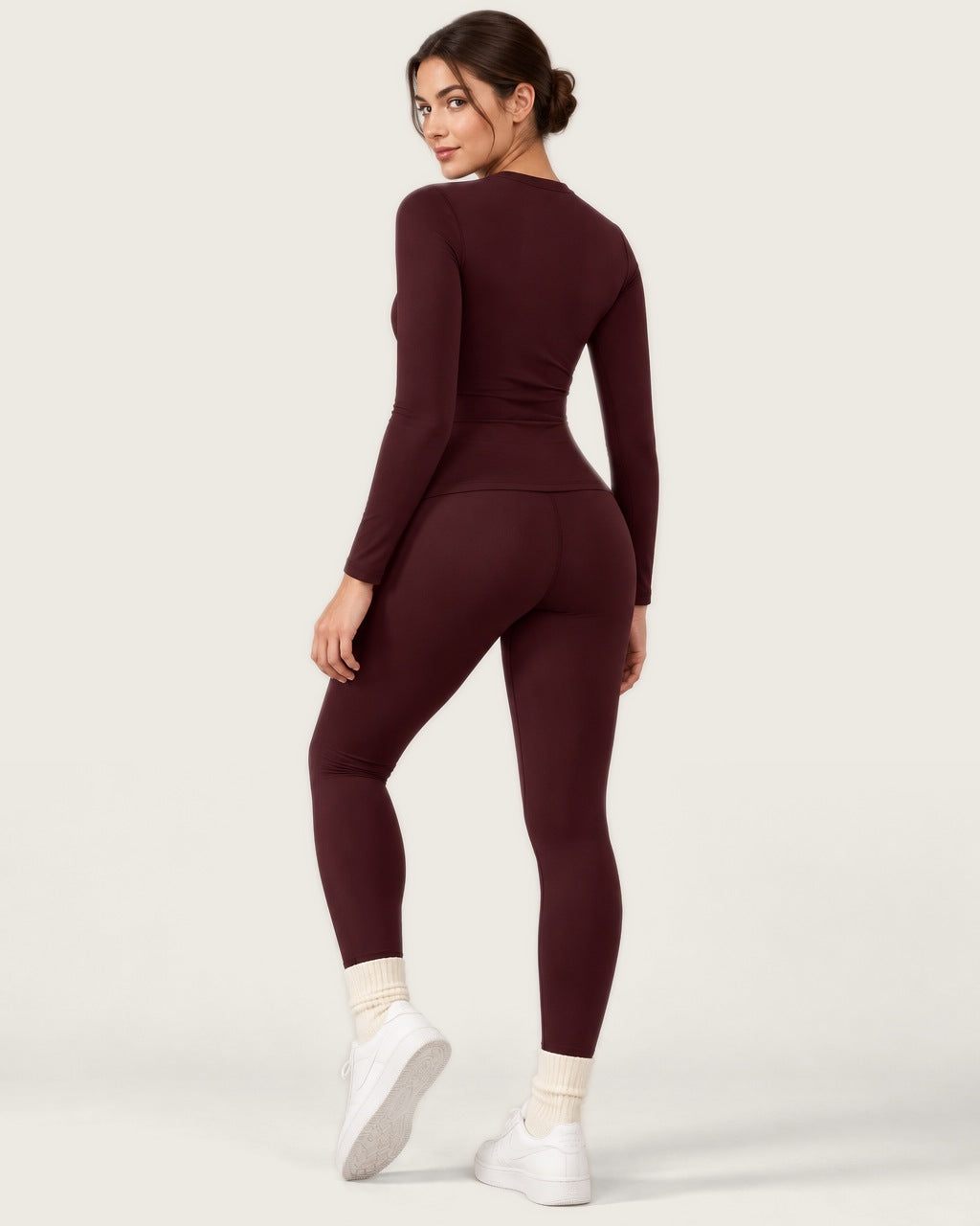ROMY Studio Thermal Set in Wine — three-quarter back view