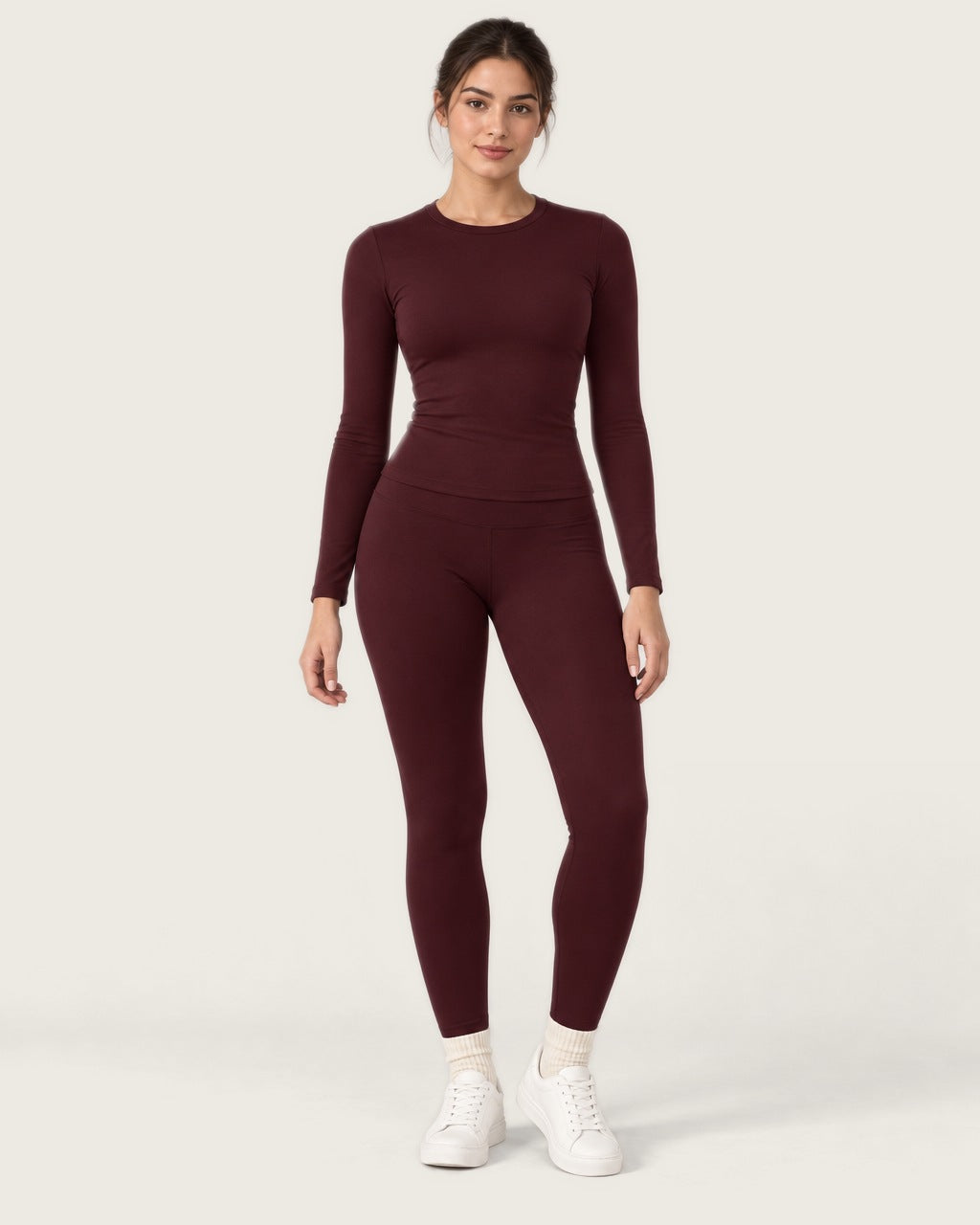 ROMY Studio Thermal Set in Wine — front view