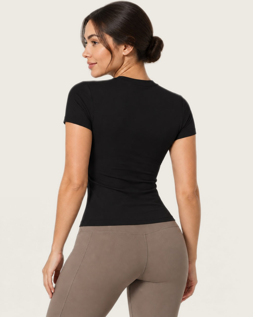 ROMY The Anchor Top in Black — three-quarter back view