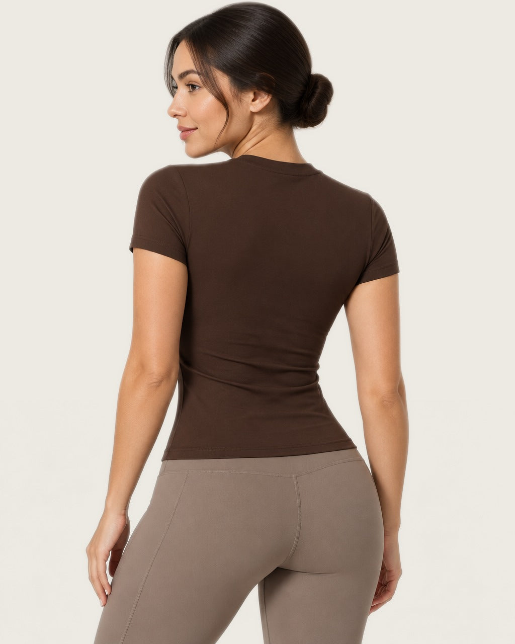 ROMY The Anchor Top in Espresso — three-quarter back view