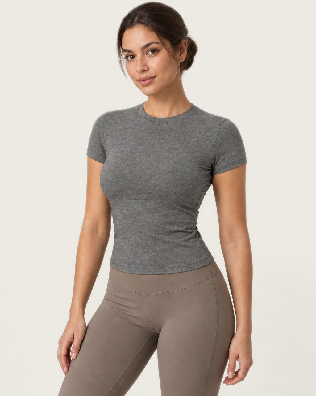 ROMY The Anchor Top in Heather Grey — front view