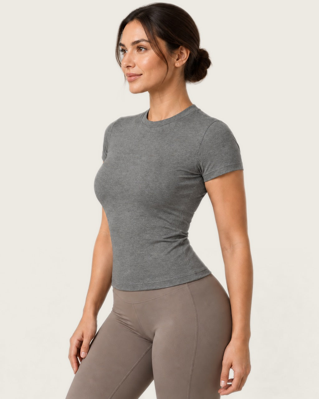 ROMY The Anchor Top in Heather Grey — side profile