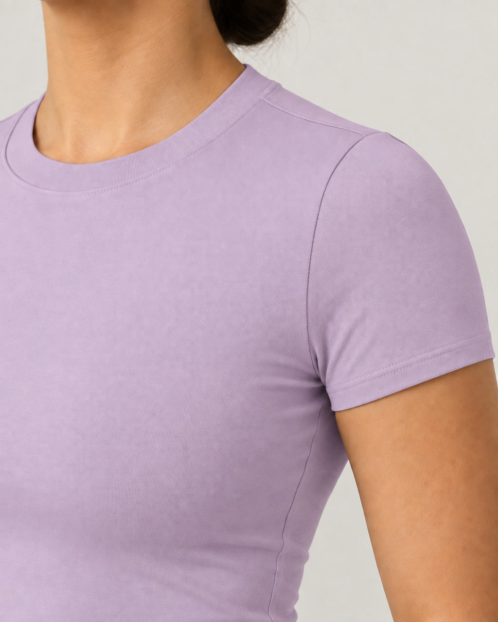 ROMY The Anchor Top in Lavender — close-up of waistband and fabric