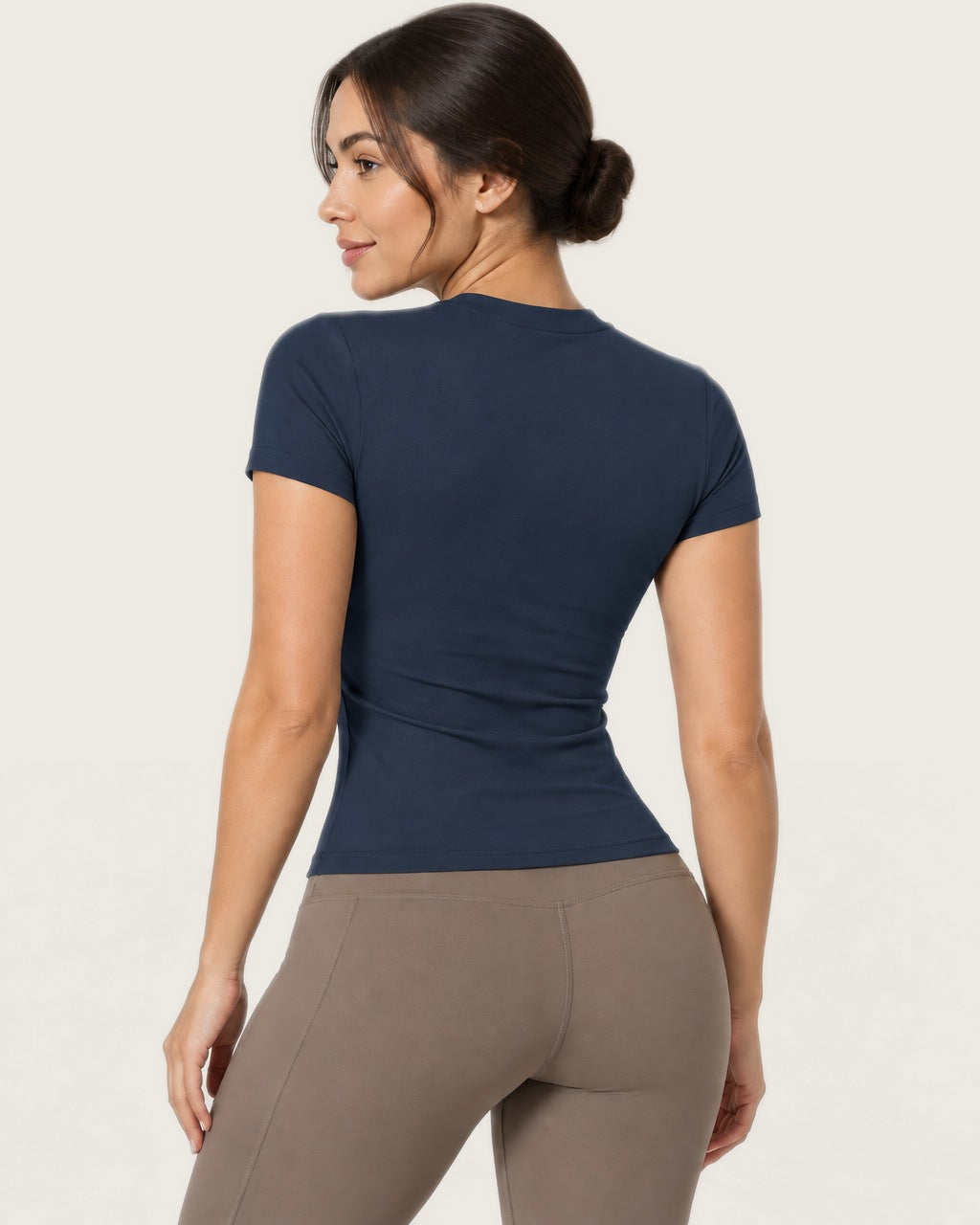 ROMY The Anchor Top in Navy — three-quarter back view