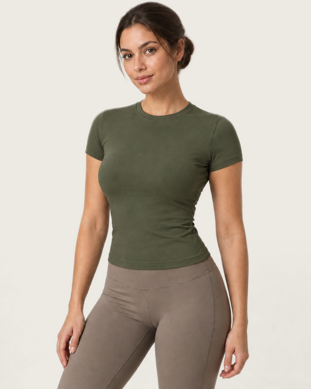 ROMY The Anchor Top in Olive — front view