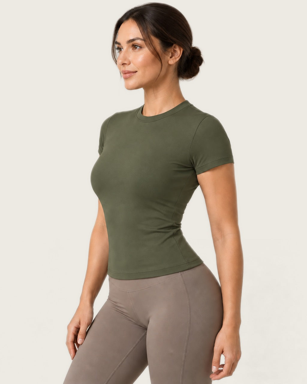 ROMY The Anchor Top in Olive — side profile