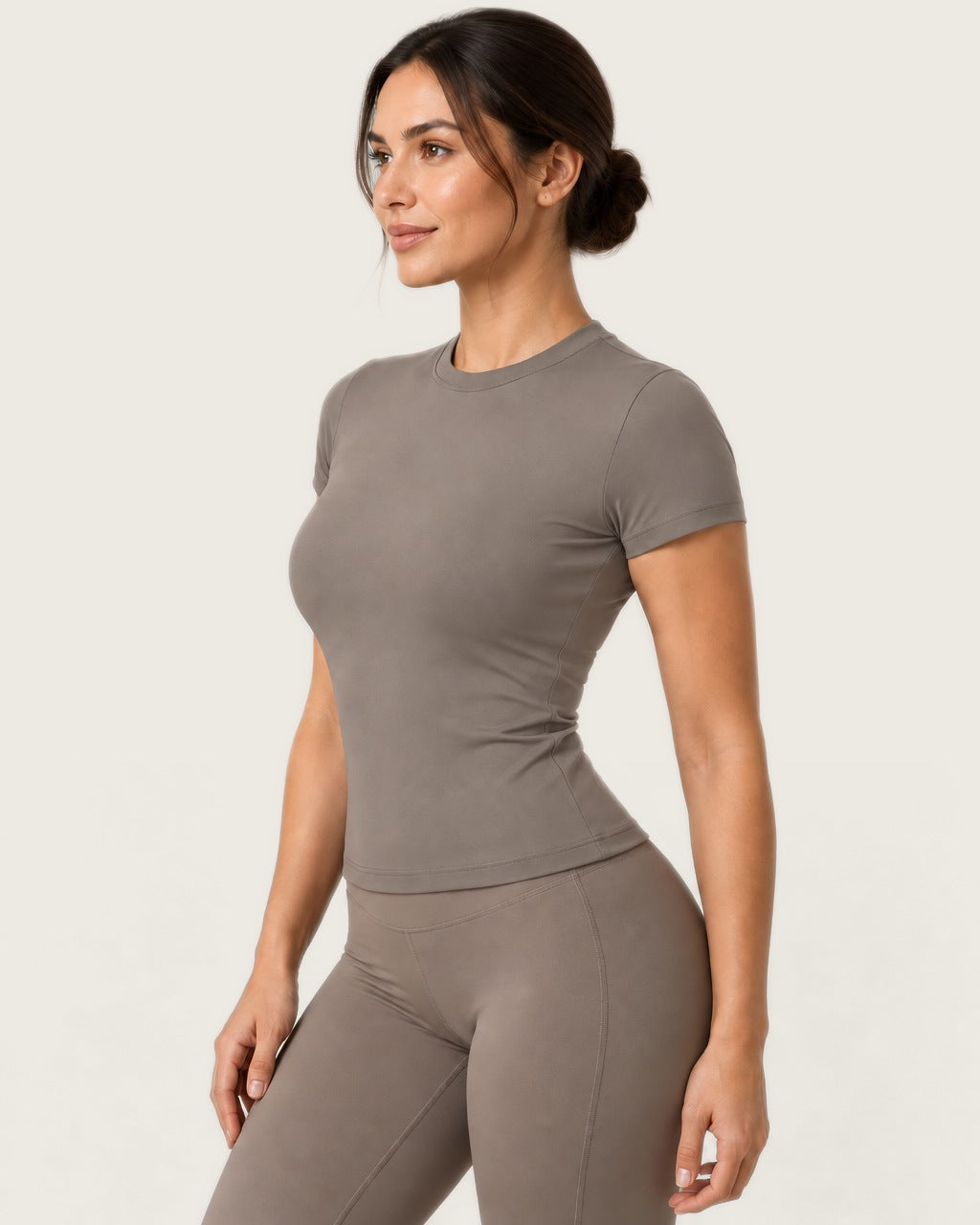 ROMY The Anchor Top in Taupe — side profile