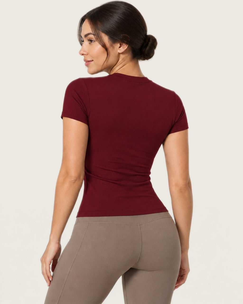 ROMY The Anchor Top in Wine — three-quarter back view